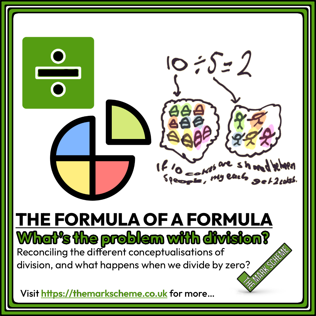 The Formula of a Formula: What’s the problem with Division? (aka. Reconciling the different conceptualisations of division, and what happens when we divide by zero?)